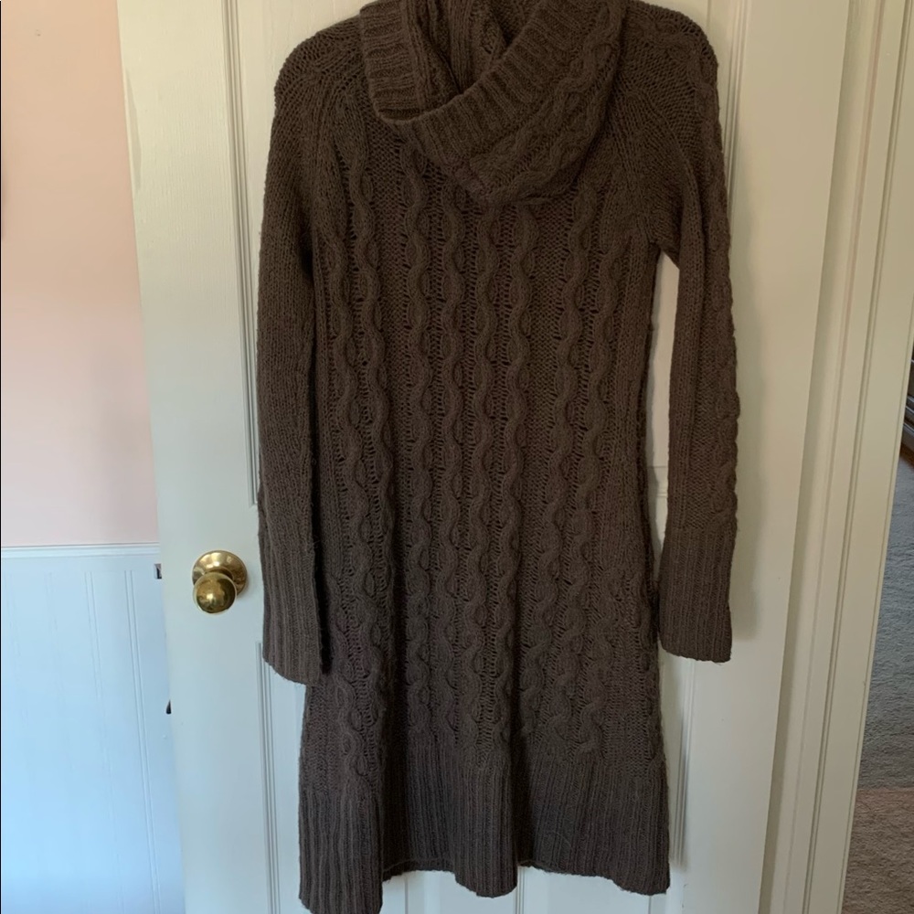 Cozy Brown Cable Knit Cardigan - Picture 3 of 15